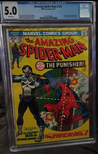 Amazing Spider-Man 129 CGC 5.0, 1st Punisher Appearance  Key Issue BRAND NEW DAY