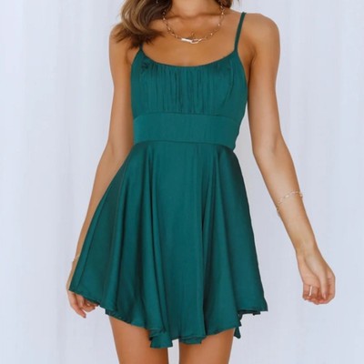 Hello Molly Watch Me Dance Mini Dress in Forest Green Size 6 NWT Sexy Trendy