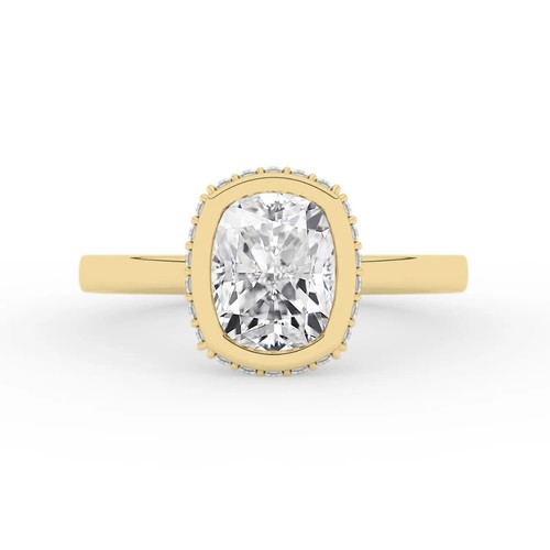 Cushion Solitaire Labgrown Diamond Engagement Ring 14k Yellow Gold 2.30 Ct - Picture 3 of 20
