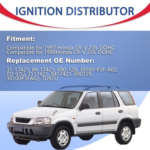 Distributore Accensione 9 Pin Compatibile per Honda CRV CR-V L4 1997 1998 2.0L B... - Foto 5 di 6