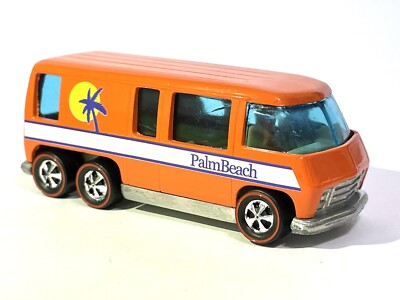   Hot Wheels GMC Motorhome - Palm Beach 1977 Orange - CUSTOM MADE REDLINE Van