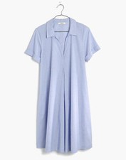 Madewell swingout shirtdress in waterfall blue XS