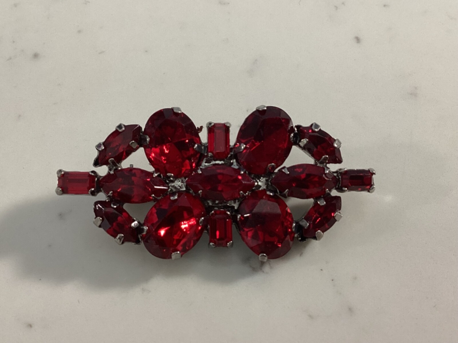 AUTHENTIC SIGNED CAROLEE RUBY RED RHINESTONE BROO… - image 2
