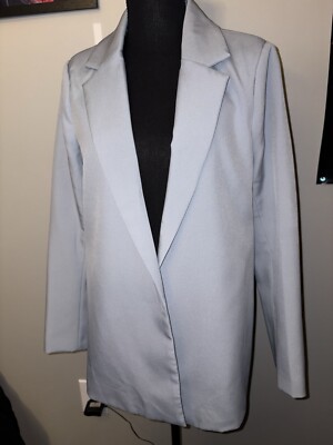 MISSGUIDED Women s Blue Blazer Size 6 Open Blazer No Closure 
