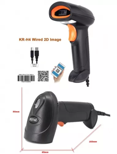 KEFAR Wired 2D Barcode Scanner Handheld  1D 2D QR Codes Reader PDF417 Scanner