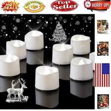 Versatile Indoor & Outdoor 24-Pack Pure White LED Tea Lights - Flameless Charm