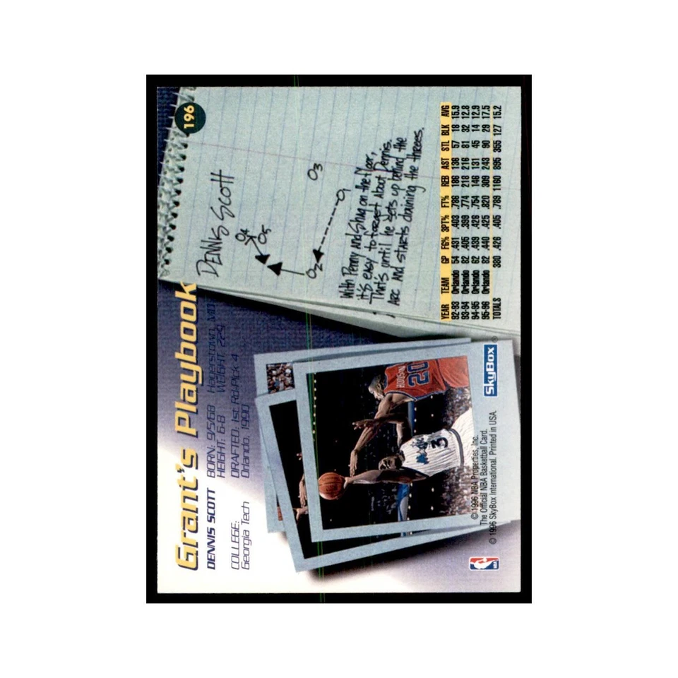 1996 Hoops Dennis Scott Magic #196 - Image 2 of 3