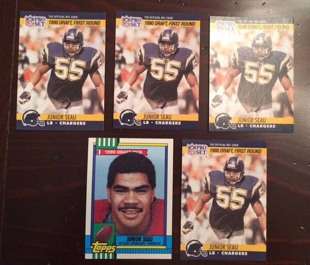 1990 Junior Seau Rookie Card Lot Topps 381 1ct Pro Set 673 