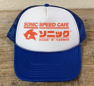 Sonic the Hedgehog Speed Cafe Blue Trucker Snapback Hat 2023 SDCC Pop Up Cafe