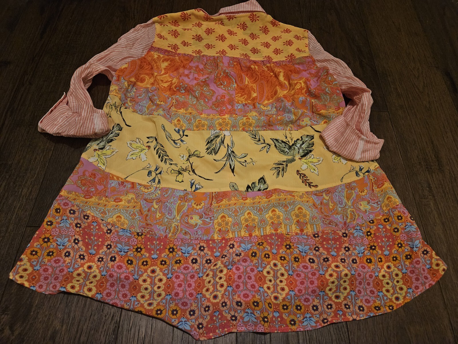 Soft Surroundings Linen Patchwork Back Orange but… - image 9