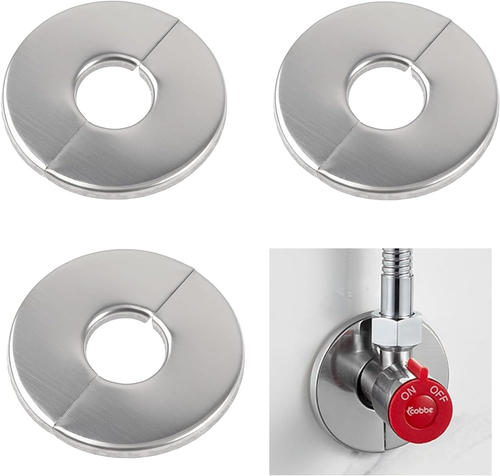 Wall Split Flange, 3Pcs Self Adhesive round Escutcheon Plate 304 Stainless Stee