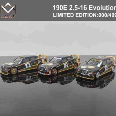Fine Works 190E 2.5-16 EVO2 DTM Racing Version Diecast Toys Car Models Gift 1:64