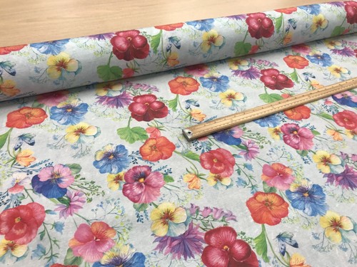 Fiori giardino papaveri stampa girasole tenda materiale artigianale tessuto cieco 140cm - Foto 24 di 25