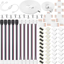 4 Pin RGB 10mm LED Strip Connector Kit RGB Extension Cable, LED Strip Jumper, 