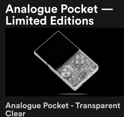 Analogue Pocket Transparent Clear Limited Edition Handheld System CONFIRMED  | eBay