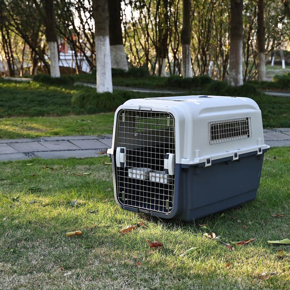 Elevon Plastic Kennels Pet Carrier Rolling Plastic Airline Approved