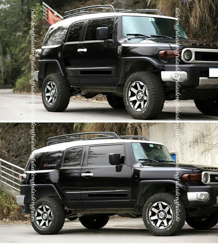 4x For Toyot@ FJ Cruiser 06-2020 Glossy Black Side Door Body Molding Trim decor - Picture 3 of 5
