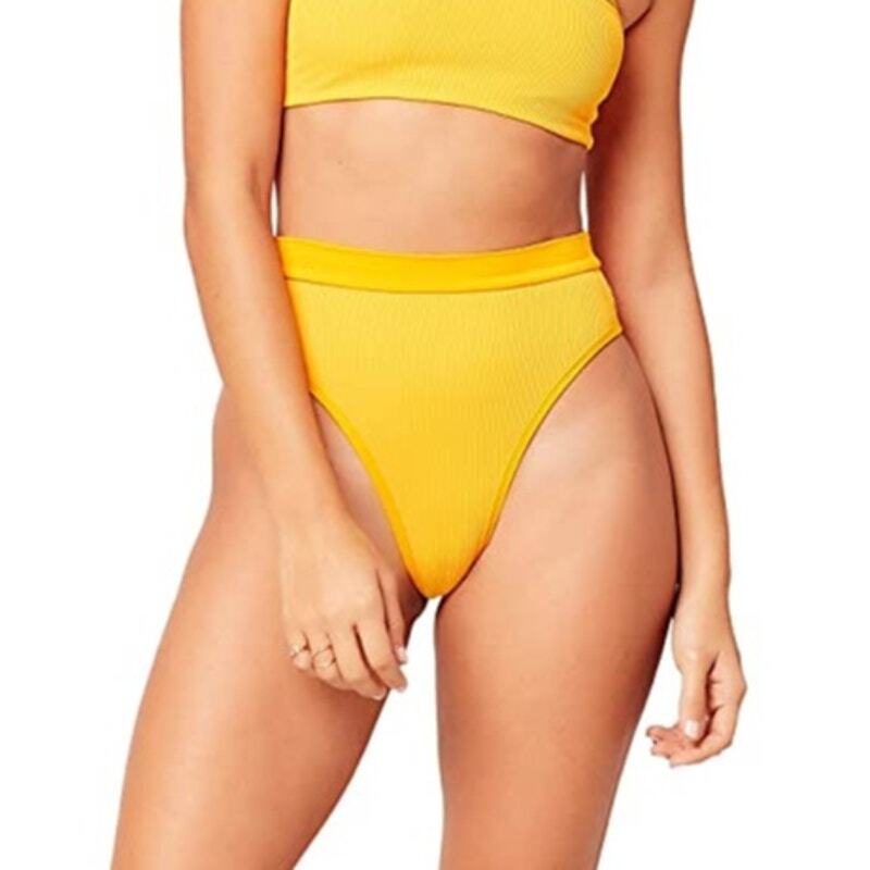 L*Space Ribbed Frenchi Bikini Bottom - Mango NWT Size XS