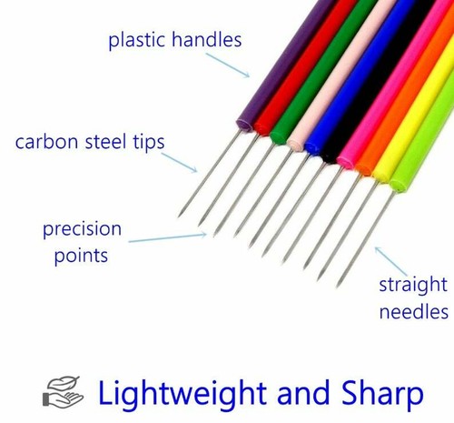 Assorted Multicolor Lab Dissecting Teasing Needles with Plastic Handles 10Pk - Picture 2 of 5