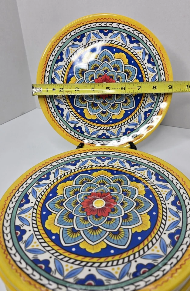 Certified International Portofino Plates 9" Melamine EUC (Set of 7) Nancy Green - Image 3 of 4