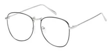 Large Oversized Geek Fashion Glasses Clear Lens Thin Metal Frame Nerd Glasses