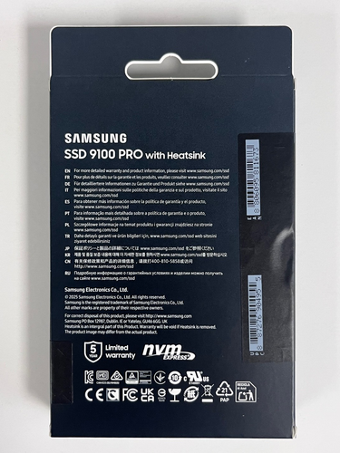 New SAMSUNG SSD 9100 PRO with Heatsink 1TB PCIe 5.0x4 M.2 2280 MZ-VAP1T0CW - Afbeelding 3 van 3