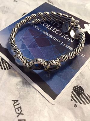 Alex and Ani Treasure Trove Wrap Jet Silver Bracelet - Night's Mosaic Collection