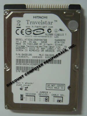 RARE NEW Old Stock HTS541260H9AT00 60GB IDE 44PIN 2.5 9.5MM HDD Hitachi USA Ship
