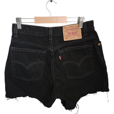 VTG Y2K Levi's 550 Relaxed Fit Shorts Womens Size M fit W28 Made in USA Black