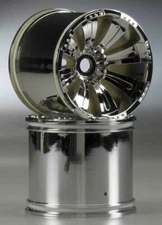 NEW Axial 8 Spoke 1/8th Monster Truck Wheels Chrome 2