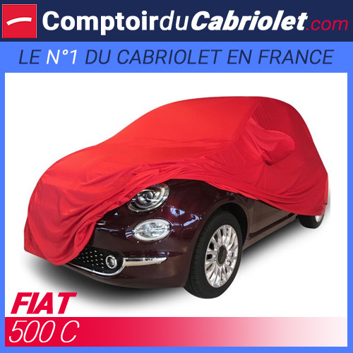 Housse Jersey rouge pour Fiat 500C : évitez rayures et poussière avec Coverlux