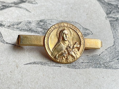 Gourmette Ancienne Pour Bébé En Argent Massif - Sainte Thérèse De L'Enfant Jésus - Bracelet Vintage Français
