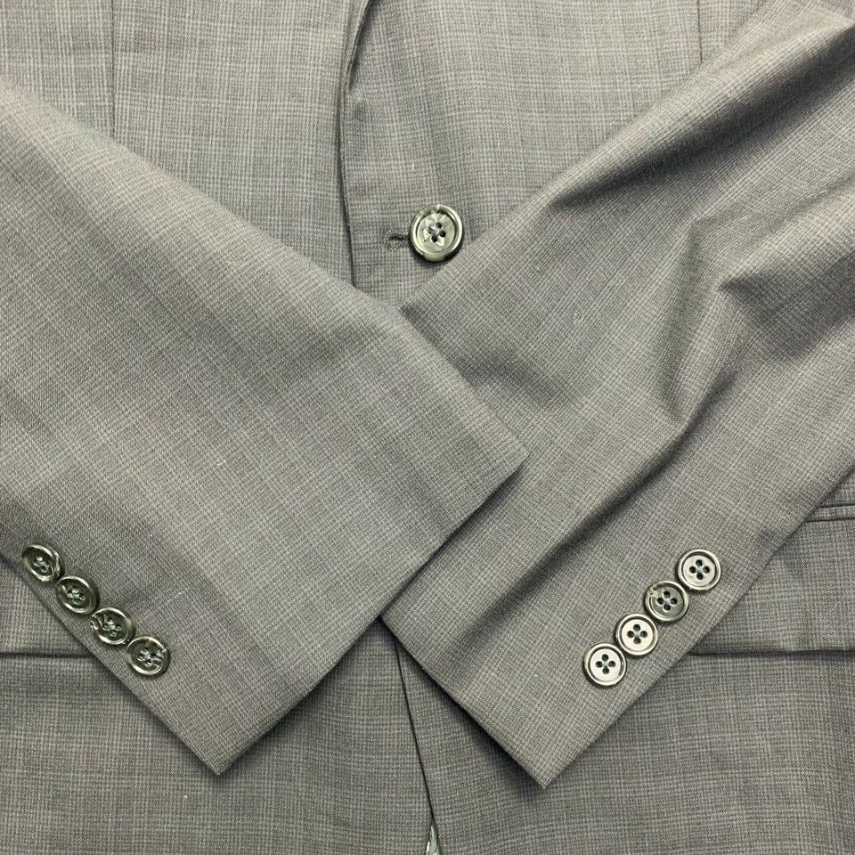 Tallia Para Hombres Gris Carbón Cuadros Lana Calce Ajustado Traje Chaqueta Abrigo Deportivo 38R Foto 3 de 4