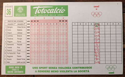 Esclusiva , Totocalcio: ecco la schedina vincente originale dell