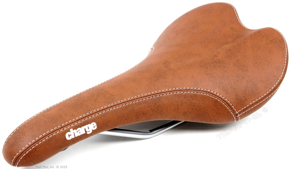 Sillín de bicicleta con cuchara de carga marrón CrMo rieles alivio de presión ligero carretera MTB  Foto 2 de 3