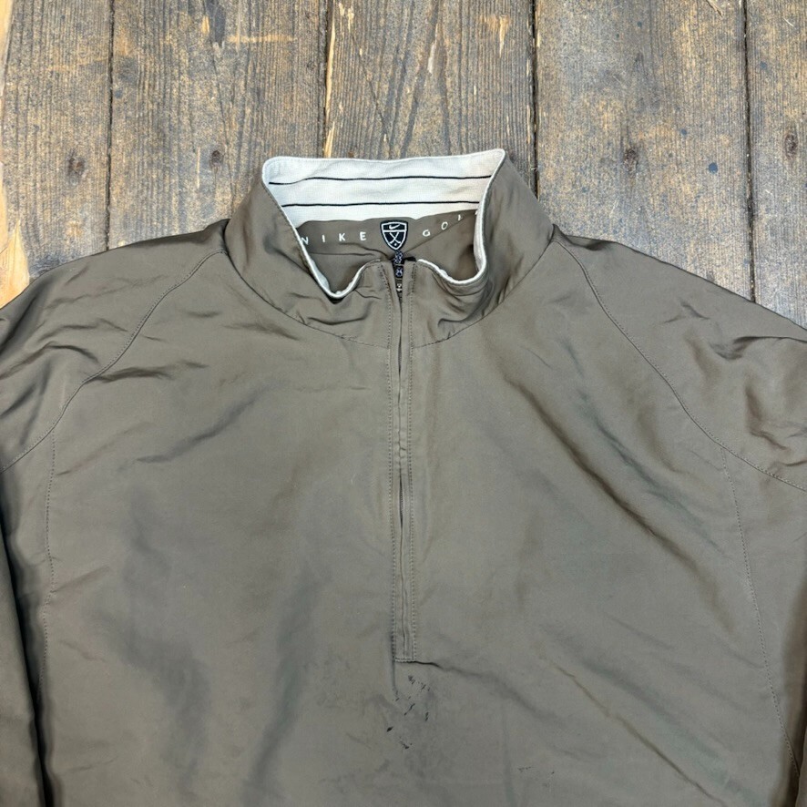 Nike Golf Anorak Jacket Small Swoosh Windbreaker Top, Brown, Mens 2XL image 6