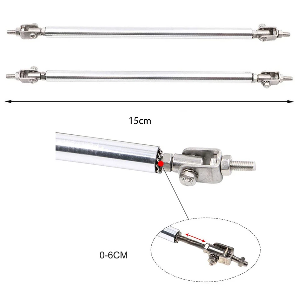 Divisor de labios de parachoques delantero de fibra de carbono + varillas de puntal para Alfa Romeo 147 Giulia Foto 3 de 4