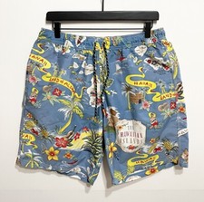 Tommy Hilfiger Men's Hawaiian Theme All Over Print Swim Trunks Mesh Lined Size L