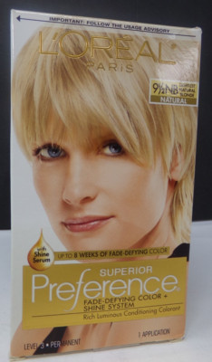 New L'Oreal Superior Preference Hair Color #9-1/2 NB LIGHTEST NATURAL BLONDE