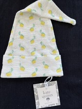 Kate Quinn NWT  TINY LEMONS  Pointelle Organic Cotton Gnome Hat 0-3 Months