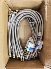 Lot of 4 PLUMBSHOP STAINLESS STEEL FAUCET CONNECTOR 1/2"FIP X 3/8 X30"