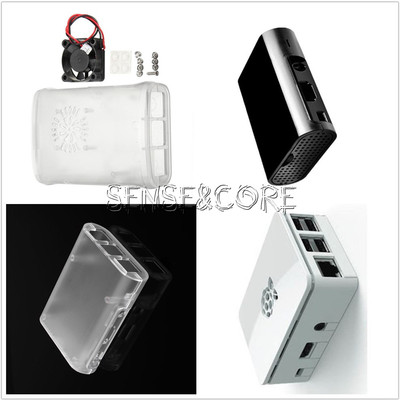 White/Black/Transparent/ABS Cover Box Case For Raspberry Pi 3, 2 Cooling Fan