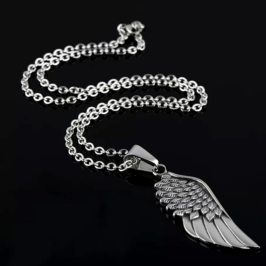 NEW Cadena Con Dije de Ala de Angel Collar para Hombre Mujer de Acero inoxidable