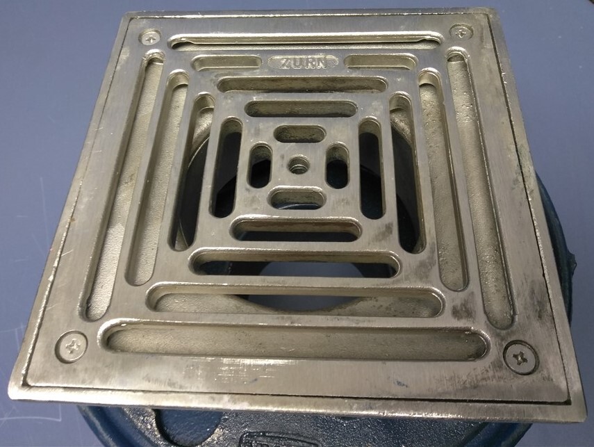 Zurn 47047001 Cast Iron Floor Drain w/35376001 Square 6" Floor Drain