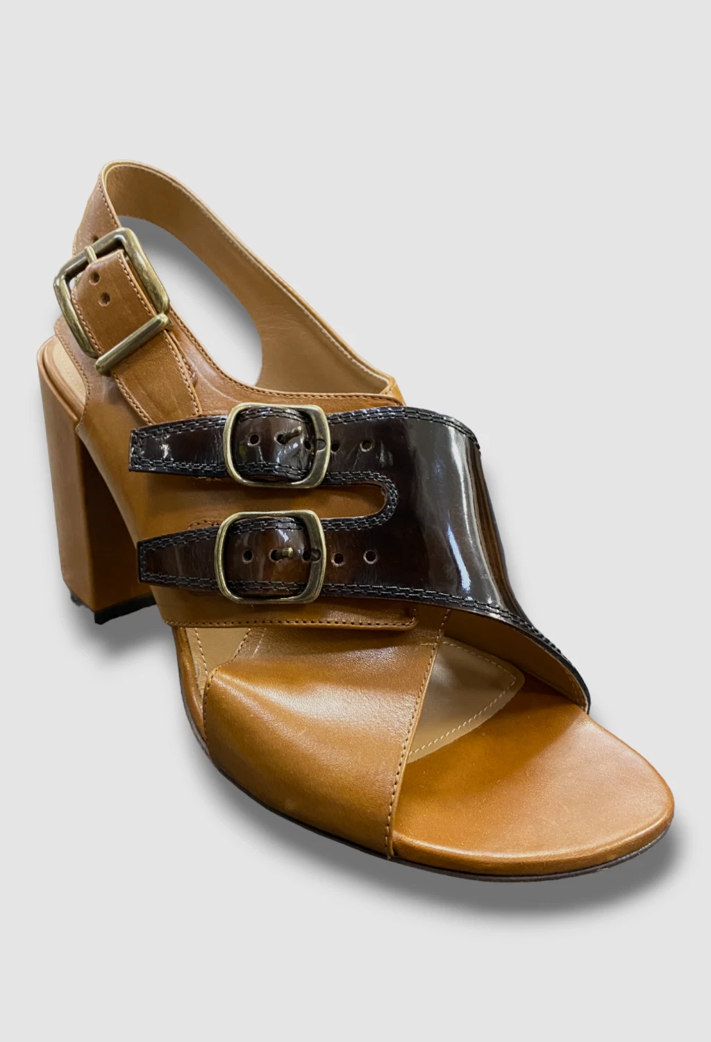 VANS Scarpe sandali Dries Van Noten da donna marroni con cinturini in pelle da $760 taglia EU 39 US 9