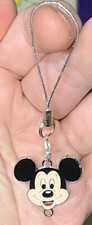 Silver Mickey Mouse Charm Purse Keychain  Zipper Pull Attachment 