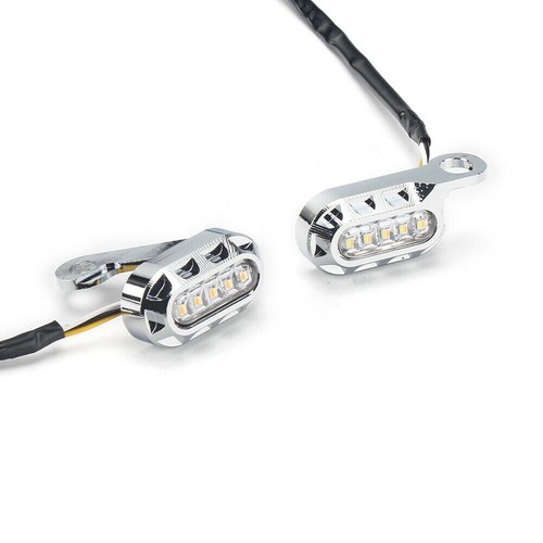 2X Motorcycle Handlebar Mini LED Turn Signal Blinker Indicator Light For - Picture 5 of 12