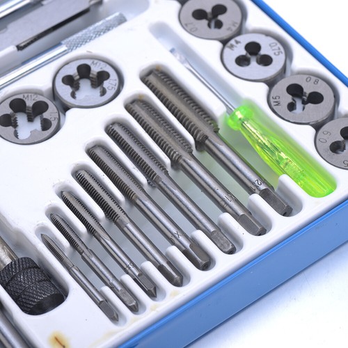 40 pcs Heavy Duty Plug Tap and Die Set Kit Metric Screw Thread with Metal Case . - Picture 5 of 12