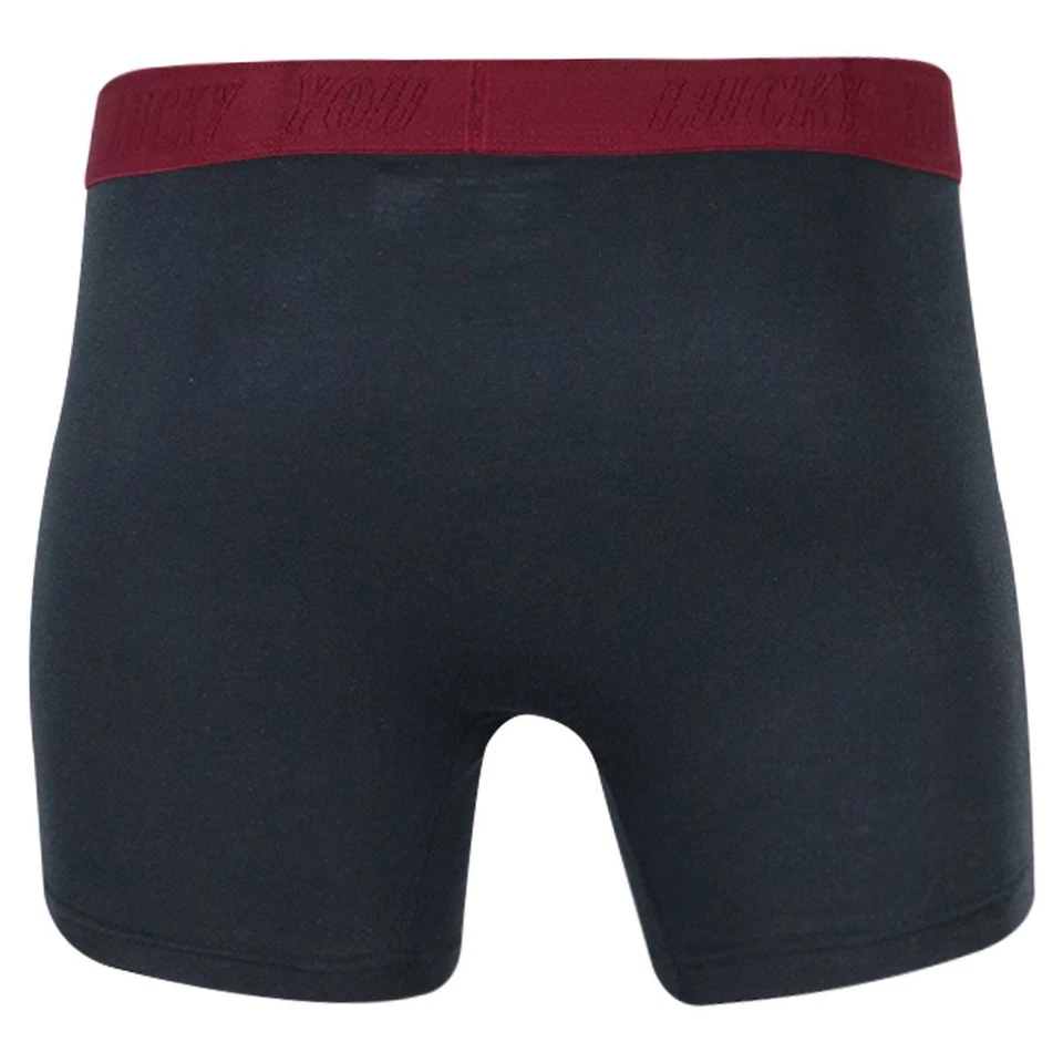 Paquete de 4 calzoncillos boxer Lucky Brand gris oscuro multicolor cintura para hombre (S01) Foto 4 de 4