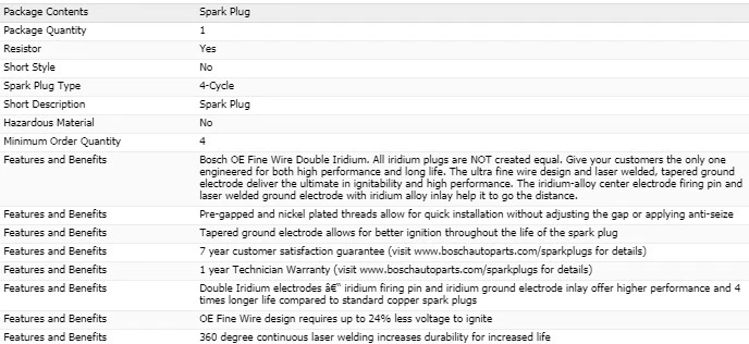 6 bujías Bosch doble iridio para Chevrolet Captiva Sport 2012 V6-3,0 L Foto 3 de 4